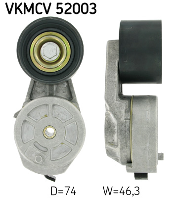 diržo įtempiklis, V formos rumbuotas diržas - VKMCV 52003 SKF